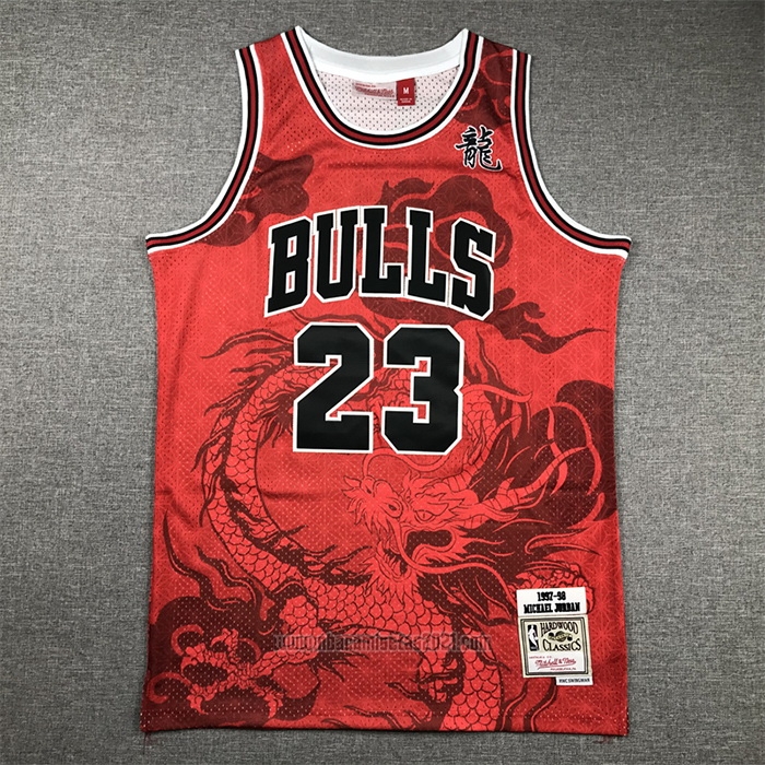 Camiseta Chicago Bulls Michael Jordan #23 Asian Heritage Throwback 1997-98 Rojo